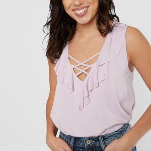 Buckle Daytrip Raw Edge Ruffle Tank Top